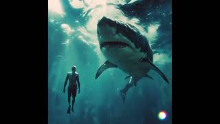 #shorts  Shark attacks diver #midjorney