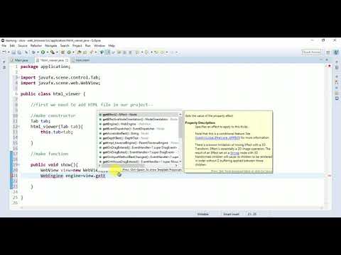 Web Browser and HTML Viewer in Java using Javafx  Part-2