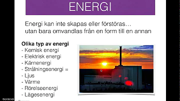 Vad bestämmer energiförbrukningen vid en aktivitet?