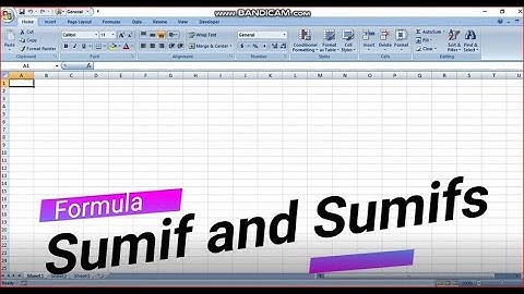 Sumif and Sumifs Formula Used in MS Excel 2007