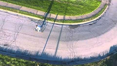 DJI Phantom 4 Active track on bicycle amazing