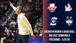 Creighton women's basketball postgame press conference (Big East Semifinals vs UConn) - 3/8