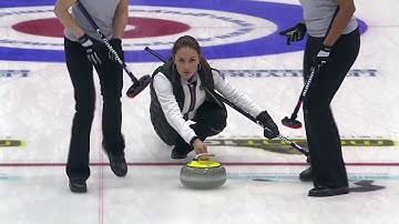 #ecc2015 Malfunctioning stone gives Sidorova(RUS) a hog line violation scare vs Skaslien(NOR)