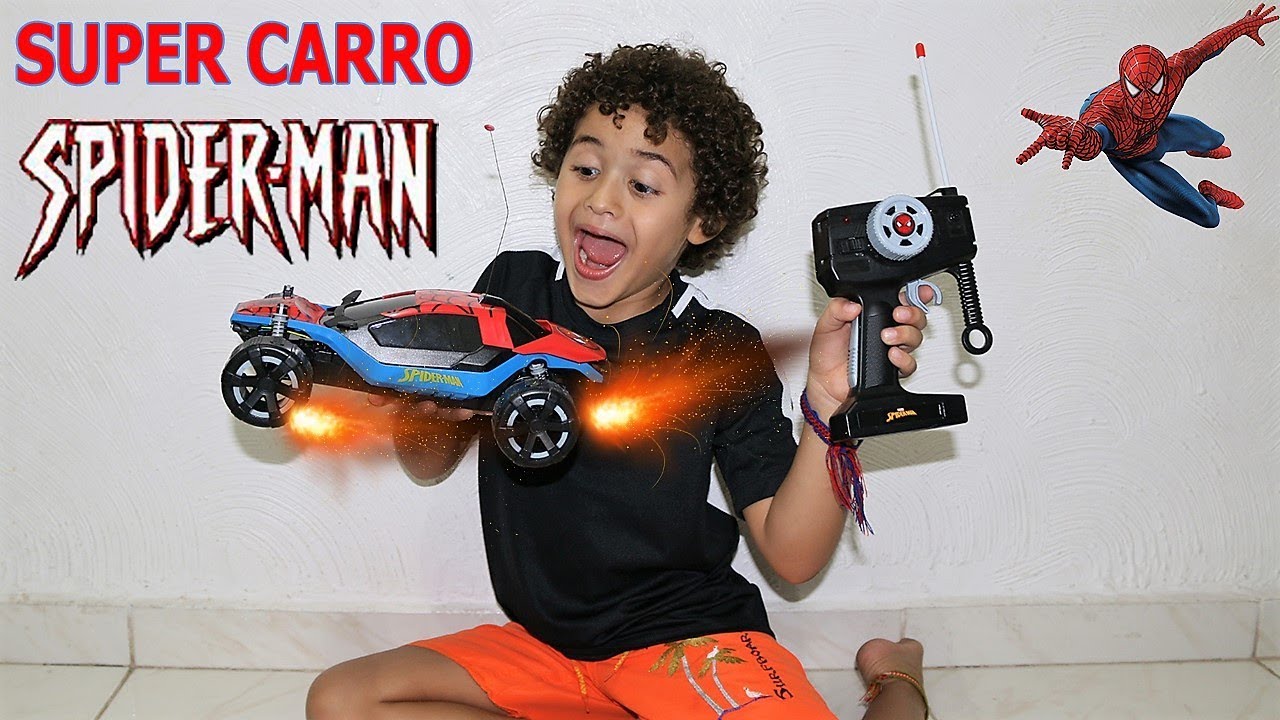 Carrinho de controle remoto homem aranha