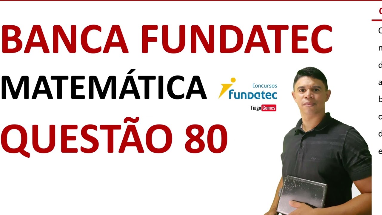 BANCA FUNDATEC 👉 QUESTÃO 80 MATEMÁTICA NÍVEL MÉDIO #matemática EBOOK 02