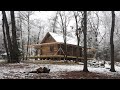 Off Grid Log Cabin Build #27 Front Porch and Gable