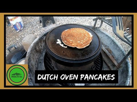 Dutch Oven Pancakes - Pancakes on the Lid