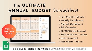 Video Tutorial - THE Ultimate Annual Budget (UPDATED) - Google Sheets Template