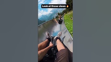 Well, that’s one way to get down the mountain 🔥 #insta360 #alpine #slide #switzerland #shorts #fyp