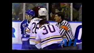 NHL Apr. 14, 1992 Quebec Nordiques v Buffalo Sabres (R) + Crowd Trouble fan v Rob Ray