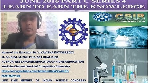 CSIR NET JRF CHEMICAL SCIENCE JUNE 2016 PART C SERIES 4