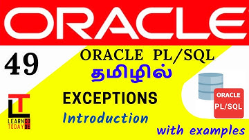 Exceptions in PLSQL | Oracle PLSQL tutorial in TAMIL @learncodetodaytamil