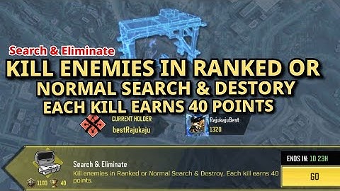 Kill Enemies in Ranked or Normal Search & Destory. Each kill earns 40 Points | Call Of duty mobile |