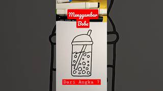 Menggambar Minuman Boba dari Angka 7 ??