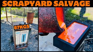 Scrapyard Salvage 87kg Cig - ASMR Metal Melting - Trash To Treasure - Copper Brass Aluminum