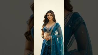 Ethereal Elegance Beautiful Bride In Blue Saree Natures Bliss