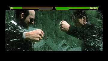 Neo vs Agent Smith...with healthbars (Final Battle) Part 2