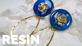 【UVレジン】装飾たっぷり大人ピアス/Elegant resin earrings