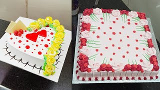 Heart Shape Flowers Design Cake