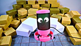 ASMR SOAP. Gym chalk crushing. Резка сухого мыла.  Satisfying video @ASMRSOAPUK