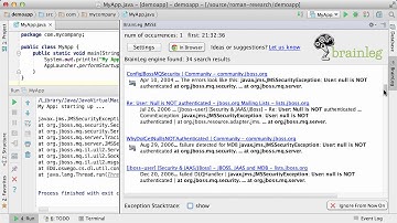 BrainLeg IntelliJ Plugin - Automatic Structural Java Exception Search and Analysis