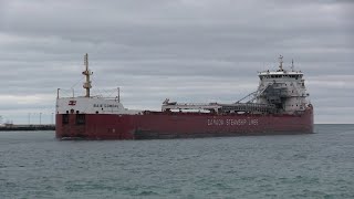 225M Baie Comeau Bulk Carrier Cargo Ship In St Clair River Down From Lake Huron