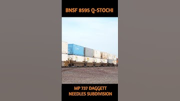 BNSF 8595 EB Q-STOCHI MP 737 NEEDLES SUB DAGGETT 12-26-2023 #bnsf #railway #automobile