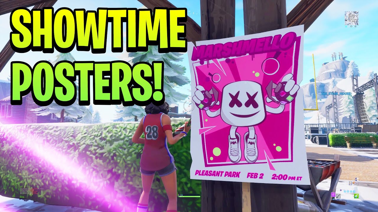 "Search A Showtime Poster" Marshmello Challenges - Fortnite Season 7 SHOWTIME CHALLENGES POSTERS ...