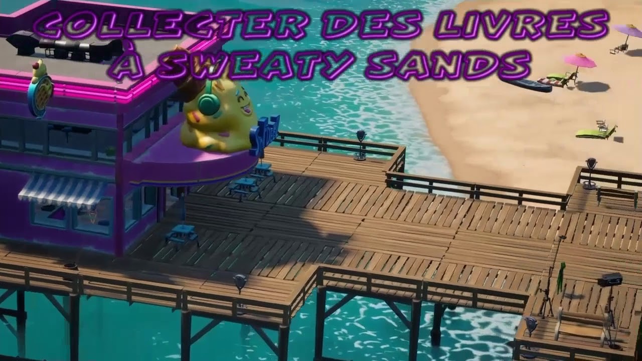 Fortnite Collecter les Livres à Holly Hedges et Sweaty Sands Collect