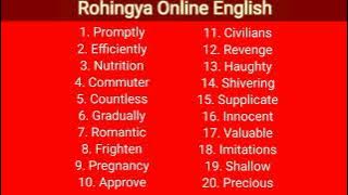 Advance English words/Rohingya daily news.