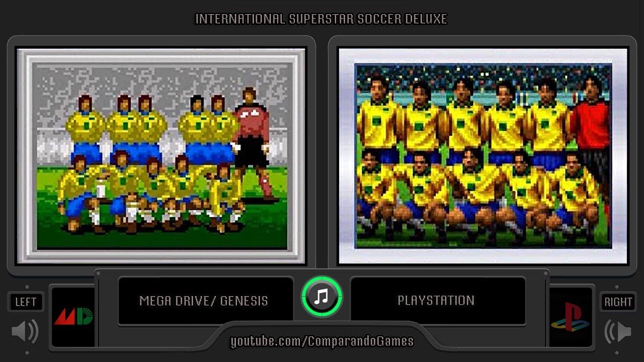 International Superstar Soccer Deluxe Mega Drive Vs Playstation Side By Side Comparison Vcdecide Youtube