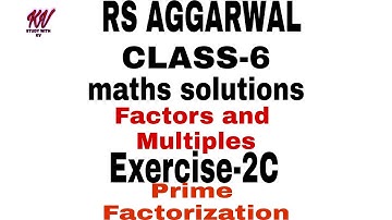 RS aggarwal class-6 chapter 2 (Factors & multiples) exercise -2C in Hindi