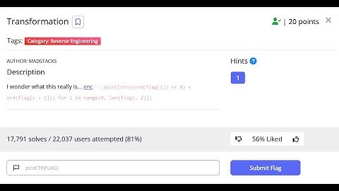Pico-CTF [Transformation]