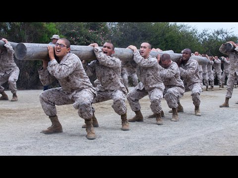 Marine Recruits Do Log Drills