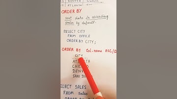 ORDER BY ASC/DESC I SQL query to sort columns in ascending and descending order in MySql, SqlServer