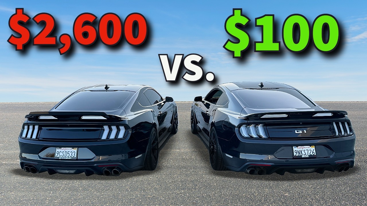 Mustang GT: ДЕШЕВО против ДОРОГО Громкий выхлоп!