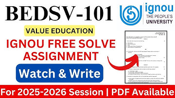 IGNOU BEDSV-101 Hindi  2025-2026 Solve Assignment | IGNOU Free Solve Assignment 2025-2026 | IGNOU |