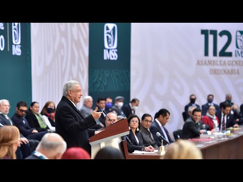 112 Asamblea General Ordinaria del IMSS, desde Palacio Nacional