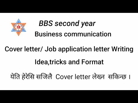 Cover letter Writing - BBS second year