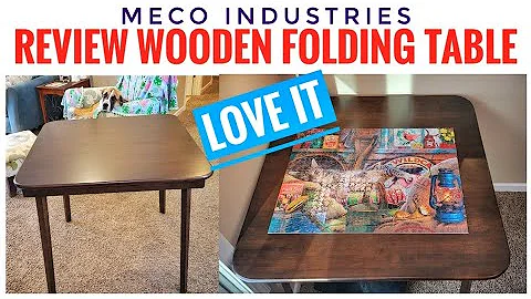 REVIEW MECO Industries Stakmore Indoor Wooden Folding Table GREAT FOR GAMES OR PUZZLES