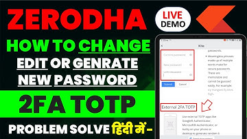 How to change/ Reset Password on Zerodha Kite. Zerodha ka user id aur password kaise pata kare | 2FA
