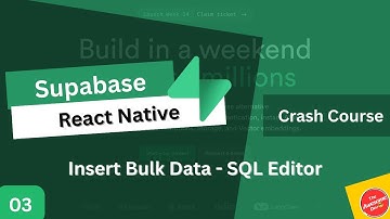 Supabase Tutorial #3 Insert Bulk Data  | Supabase SQL