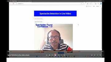 AI App for Spectacles Detection in live video stream with python, streamlit, opencv, deep learning