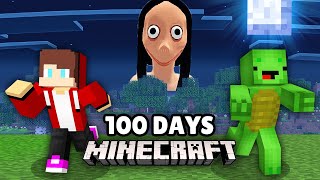 JJ and Mikey Survived 100 Days From SCARY MOMO in Minecraft Challenge Maizen screenshot 3