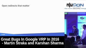 nullcon Goa 2017 - Great Bugs In Google VRP In 2016 by Martin and Karshan