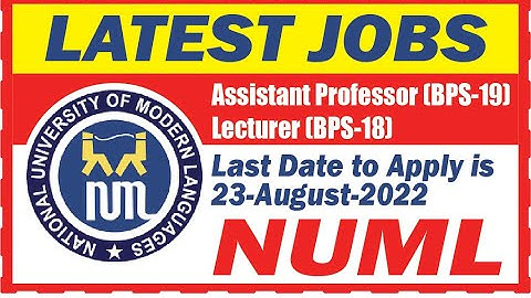 National University of Modern Languages NUML University Faculty Jobs 2022