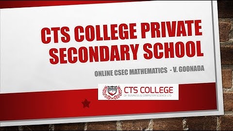 CTS COLLEGE - CSEC Maths Direct and Indirect Variation - Sunday 12th April, 2020