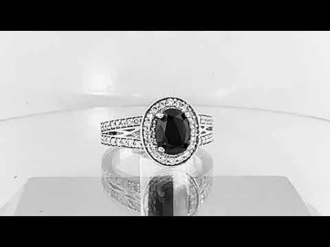 Oval Cut Black Diamond Engagement Ring 2.12 Carat 14K White Gold, Rose Gold or Yellow Gold Unique Certified Handmade