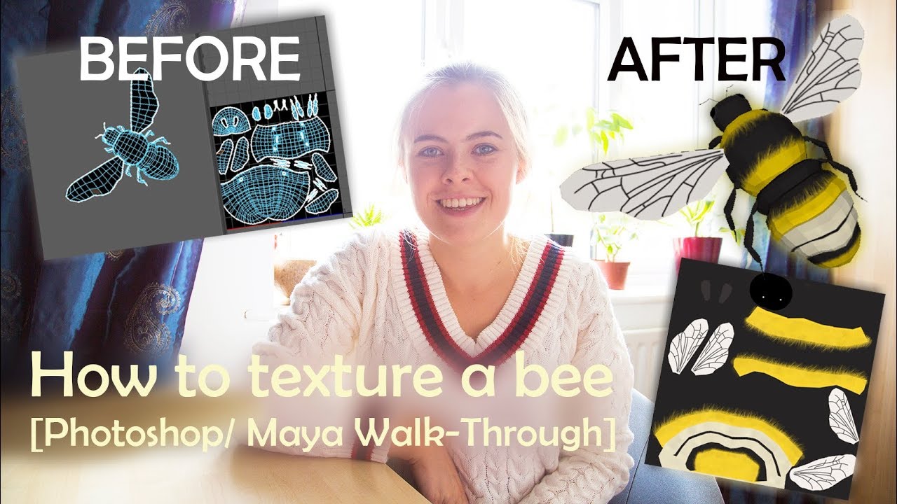 How to texture a bee [Photoshop/ Maya Walk-Through] - YouTube