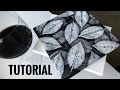 Black and white leaf painting tutorial / Step by step painting / Leaf painting